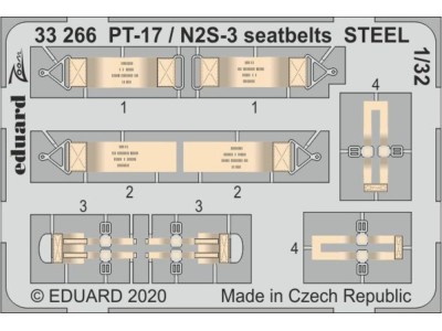 PT-17 / N2S-3 seatbelts STEEL for ICM 
