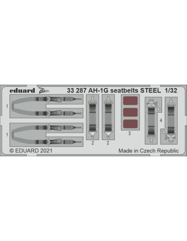 AH-1G seatbelts STEEL 1/32 for ICM 