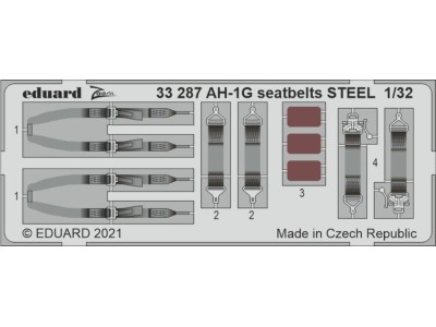 AH-1G seatbelts STEEL 1/32 for ICM 