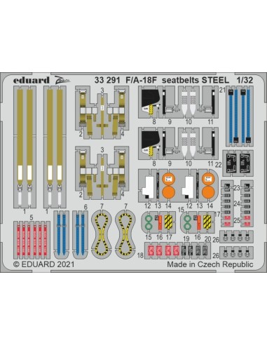 F/A-18F seatbelts STEEL, for REVELL 
