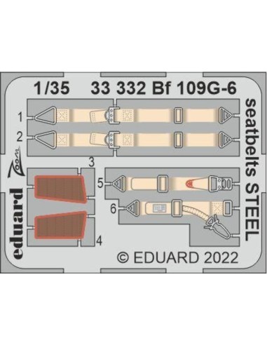 Bf 109G-6 seatbelts STEEL 