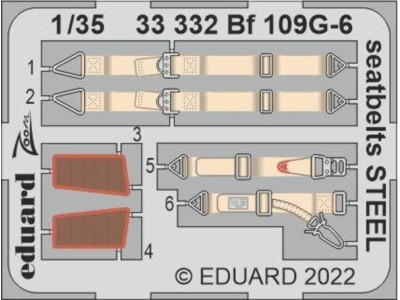Bf 109G-6 seatbelts STEEL 