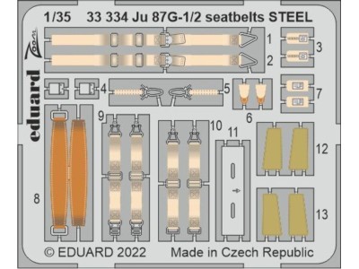 Ju 87G-1/2 seatbelts STEEL for BORDER MODEL 