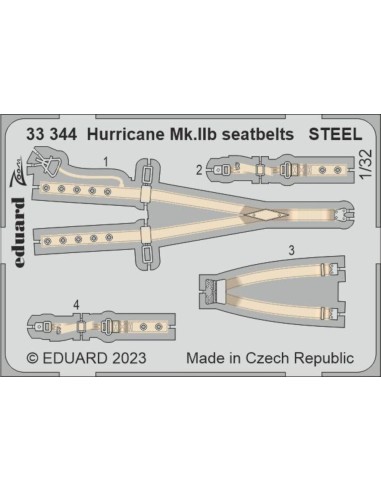 Hurricane Mk.IIb seatbelts STEEL 1/32 REVELL 
