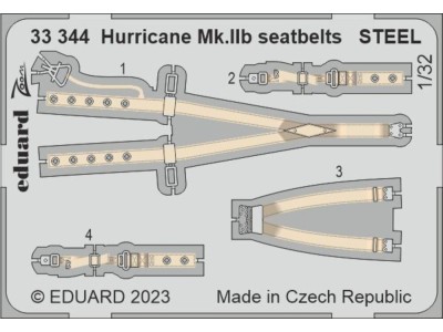 Hurricane Mk.IIb seatbelts STEEL 1/32 REVELL 