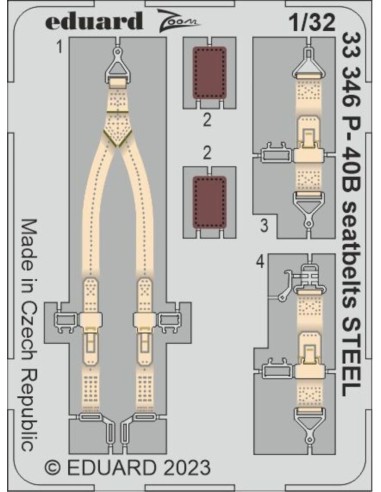 P-40B seatbelts STEEL 1/32 GREAT WALL HOBBY 