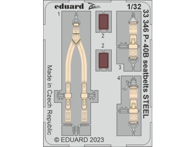 P-40B seatbelts STEEL 1/32 GREAT WALL HOBBY 