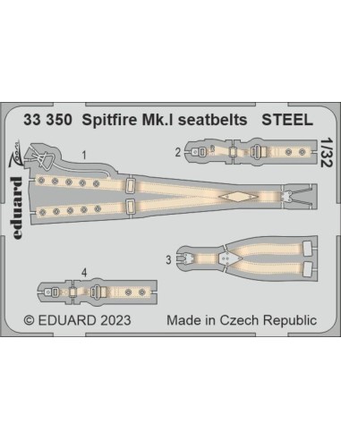 Spitfire Mk.I seatbelts STEEL 1/32 KOTARE 