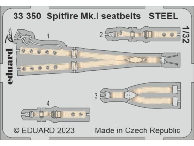Spitfire Mk.I seatbelts STEEL 1/32 KOTARE 