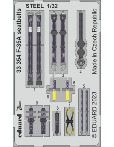 F-35A seatbelts STEEL 1/32 TRUMPETER 