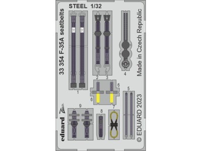 F-35A seatbelts STEEL 1/32 TRUMPETER 