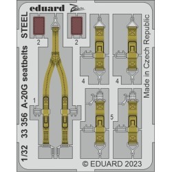 A-20G seatbelts STEEL 1/32 HKM 