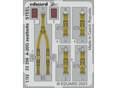 A-20G seatbelts STEEL 1/32 HKM 
