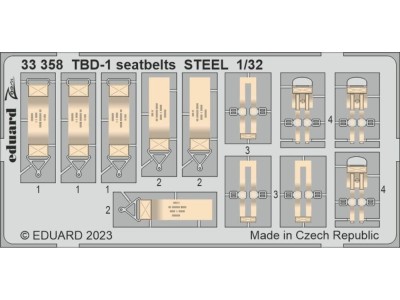 TBD-1 seatbelts STEEL 1/32 TRUMPETER 