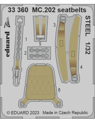 MC.202 seatbelts STEEL 1/32 ITALERI 