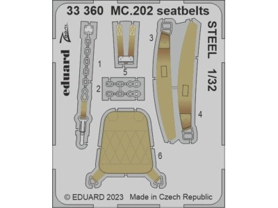 MC.202 seatbelts STEEL 1/32 ITALERI 