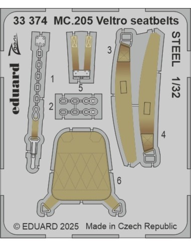 MC.205 Veltro seatbelts STEEL  ITALERI 