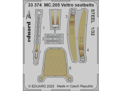 MC.205 Veltro seatbelts STEEL  ITALERI 