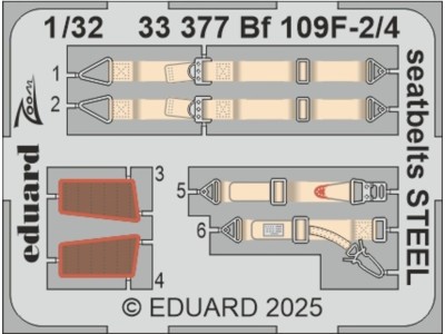 Bf 109F-2/4 seatbelts STEEL  HOBBY 2000 / HASEGAWA 