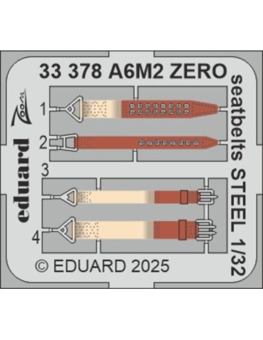 A6M2 Zero seatbelts STEEL  TAMIYA 