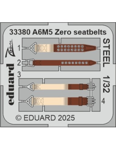 A6M5 Zero seatbelts STEEL  TAMIYA 