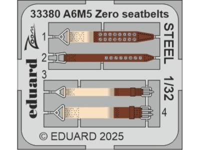 A6M5 Zero seatbelts STEEL  TAMIYA 