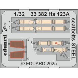 Hs 123A seatbelts STEEL  1/32 for ICM 