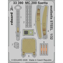 MC.200 Saetta seatbelts STEEL for Italeri 