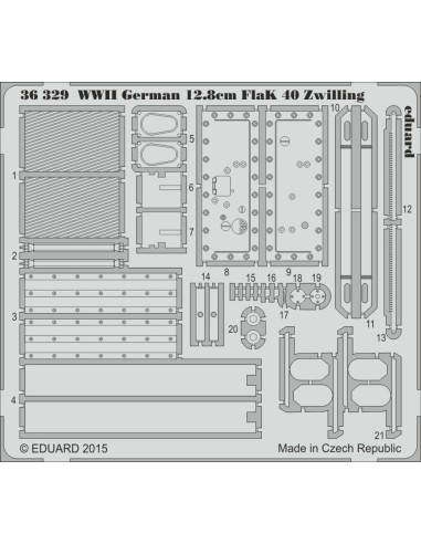 WWII German 12,8cm Flak 40 Zwilling f.Ta Takom 