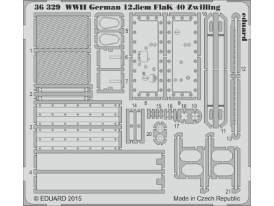 WWII German 12,8cm Flak 40 Zwilling f.Ta Takom 