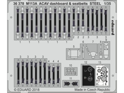 M113A ACAV dashboard & seatbelts STEEL for AFV Club 