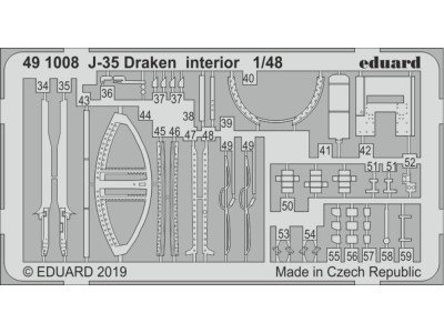 J-35 Draken interior for Hasegawa 