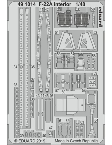 F-22A interior for Hasegawa 