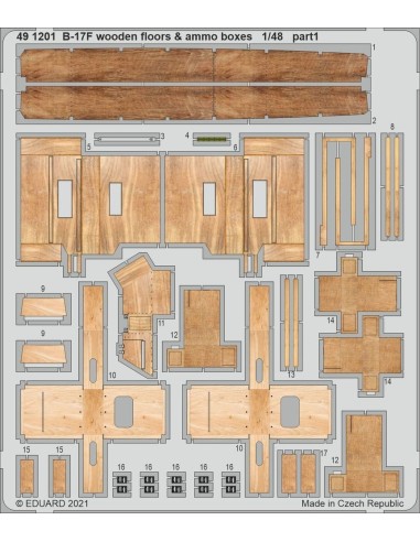 B-17F wooden floors & ammo boxes 1/48 for HKM 