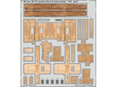 B-17F wooden floors & ammo boxes 1/48 for HKM 