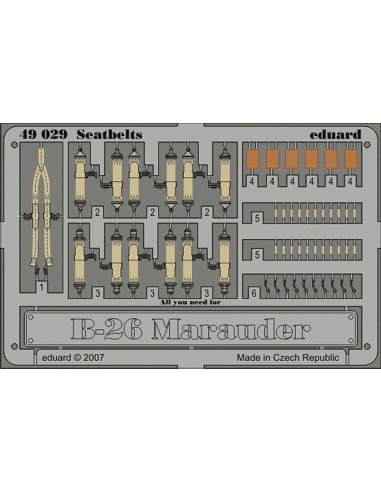 B-26 Marauder seatbelts für Revell/Monogram Bausatz 