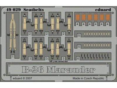 B-26 Marauder seatbelts für Revell/Monogram Bausatz 