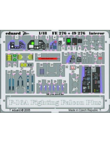 F-16A Plus Fighting Falcon interior für Hasegawa Bausatz 