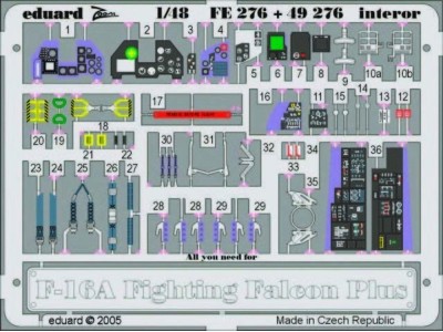 F-16A Plus Fighting Falcon interior für Hasegawa Bausatz 