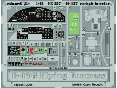 B-17G Flying Fortress cockpit interior für Revell/Monogram Bausatz 