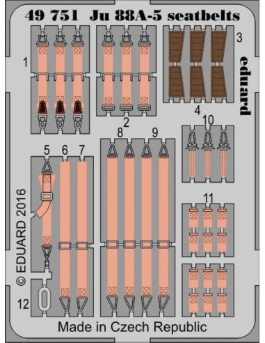 Ju 88A-5 seatbelts for ICM 