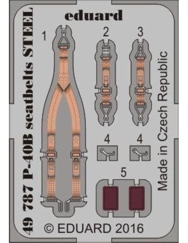 P-40B seatbelts STEEL for Airfix 