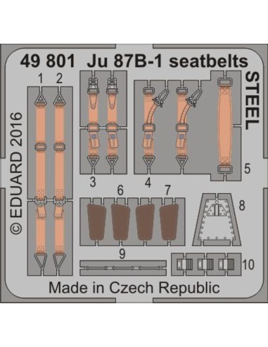 Ju 87B-1 seatbelts STEEL for Airfix 