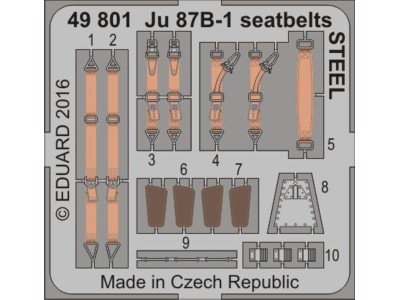 Ju 87B-1 seatbelts STEEL for Airfix 