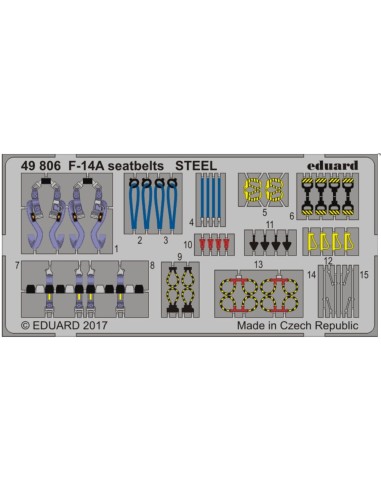F-14A seatbelts STEEL for Tamiya 