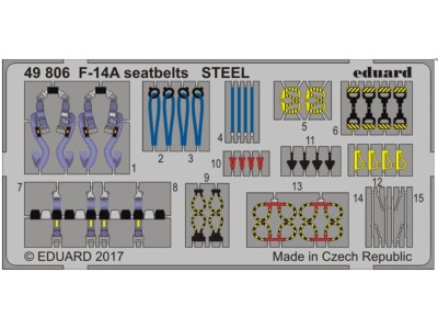 F-14A seatbelts STEEL for Tamiya 
