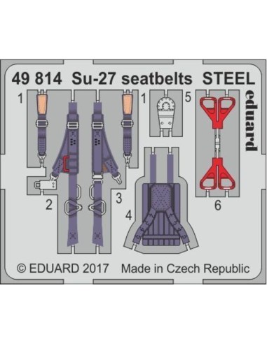 Su-27 seatbelts STEEL for Hobby Boss 