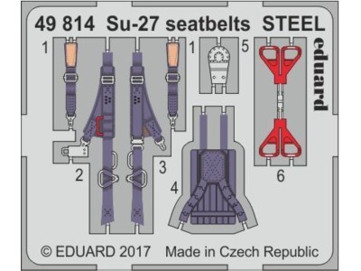 Su-27 seatbelts STEEL for Hobby Boss 