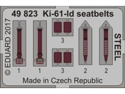 Ki-61-Id seatbelts STEEL for Tamiya 