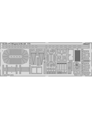 PT-109 guns & life raft for Revell 